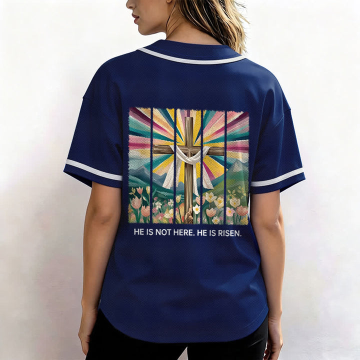 Christianartworkshop He Is Not Here He Is Risen Faith Unisex Baseball Jersey - image 54