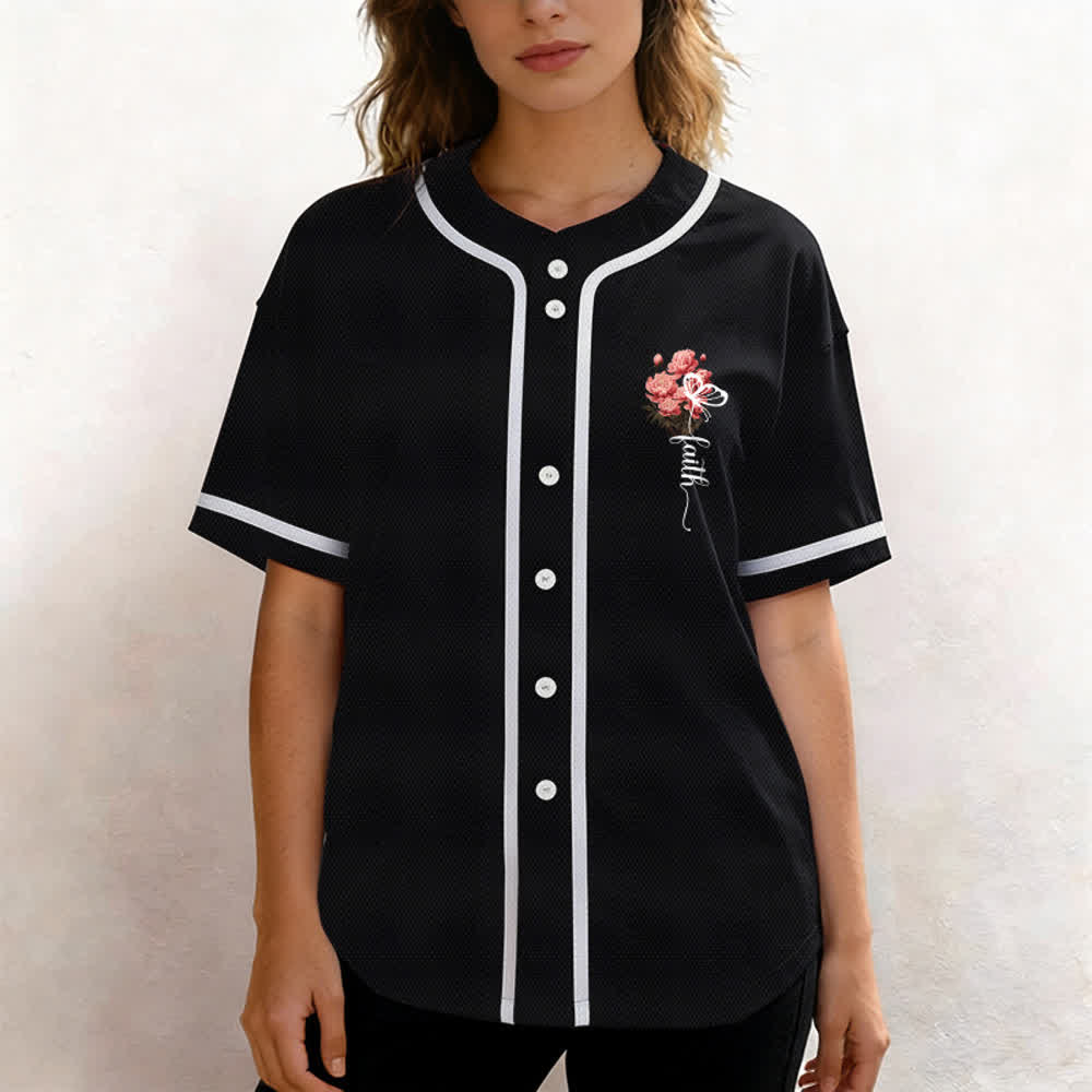 Christianartworkshop "Perhaps You Were Created For Such A Time As This" Esther 4:14 Peony Faith Print Button-Up Baseball Jersey - image 13