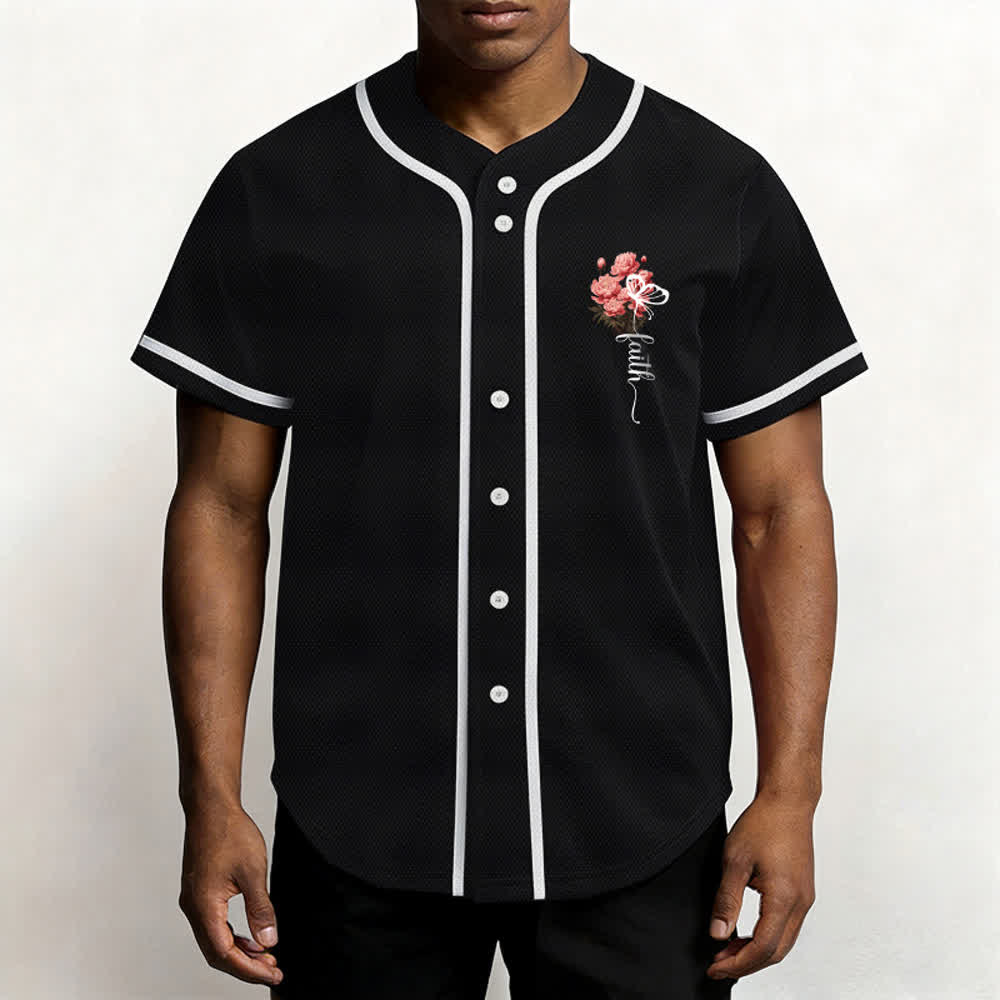 Christianartworkshop "Perhaps You Were Created For Such A Time As This" Esther 4:14 Peony Faith Print Button-Up Baseball Jersey - image 11