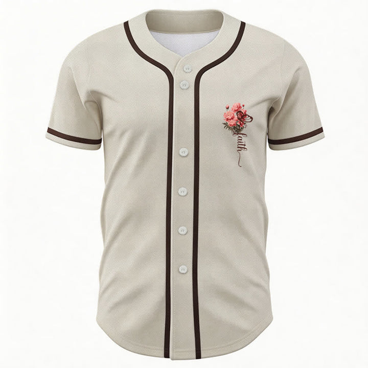Christianartworkshop "Perhaps You Were Created For Such A Time As This" Esther 4:14 Peony Faith Print Button-Up Baseball Jersey - image 16