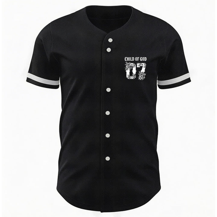 Christianartworkshop "Child Of God" Floral Filled Number 07 Button-Up Baseball Jersey - image 2