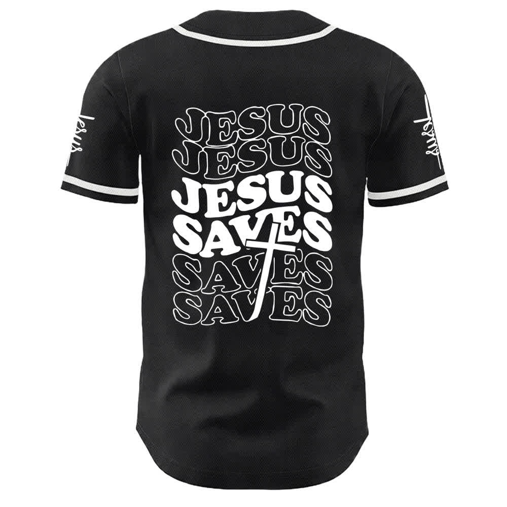 Christianartworkshop Jesus Saves Faith Statement Unisex Custom Baseball Jersey - image 4