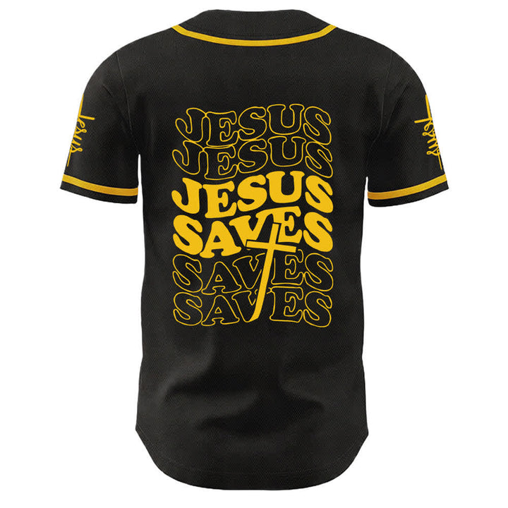 Christianartworkshop Jesus Saves Faith Statement Unisex Custom Baseball Jersey - image 10
