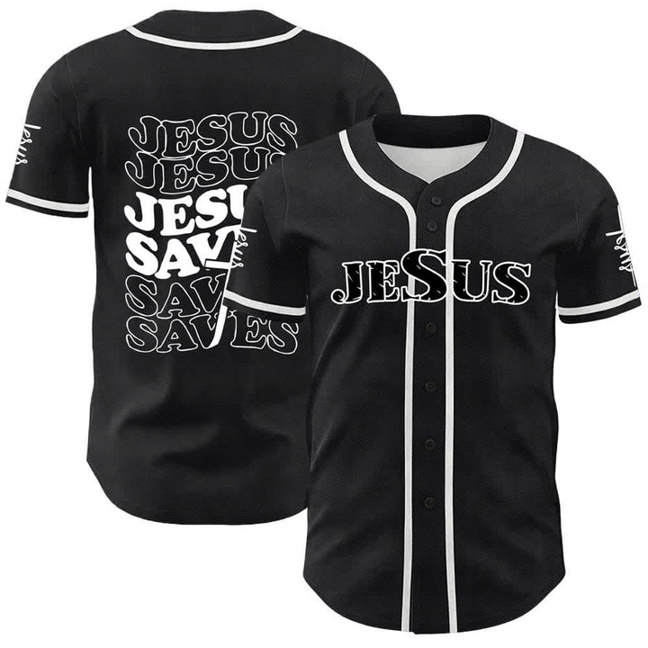 Christianartworkshop Jesus Saves Faith Statement Unisex Custom Baseball Jersey - White - 5XL - image 3