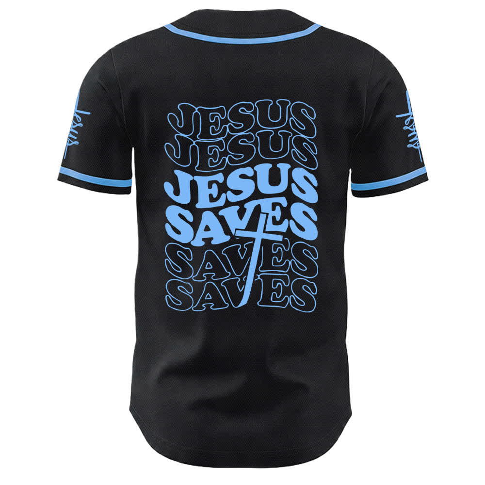 Christianartworkshop Jesus Saves Faith Statement Unisex Custom Baseball Jersey - image 1