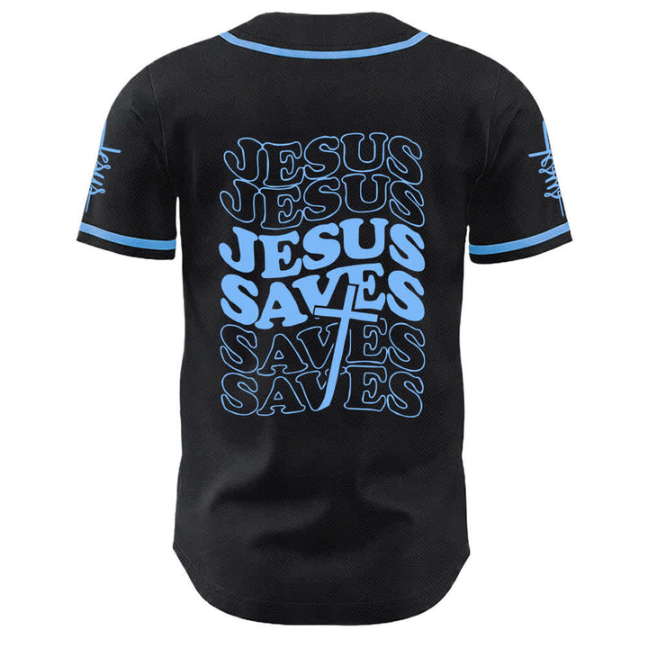 Christianartworkshop Jesus Saves Faith Statement Unisex Custom Baseball Jersey - image 1