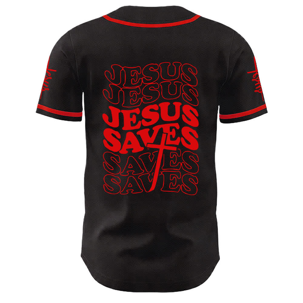 Christianartworkshop Jesus Saves Faith Statement Unisex Custom Baseball Jersey - image 7