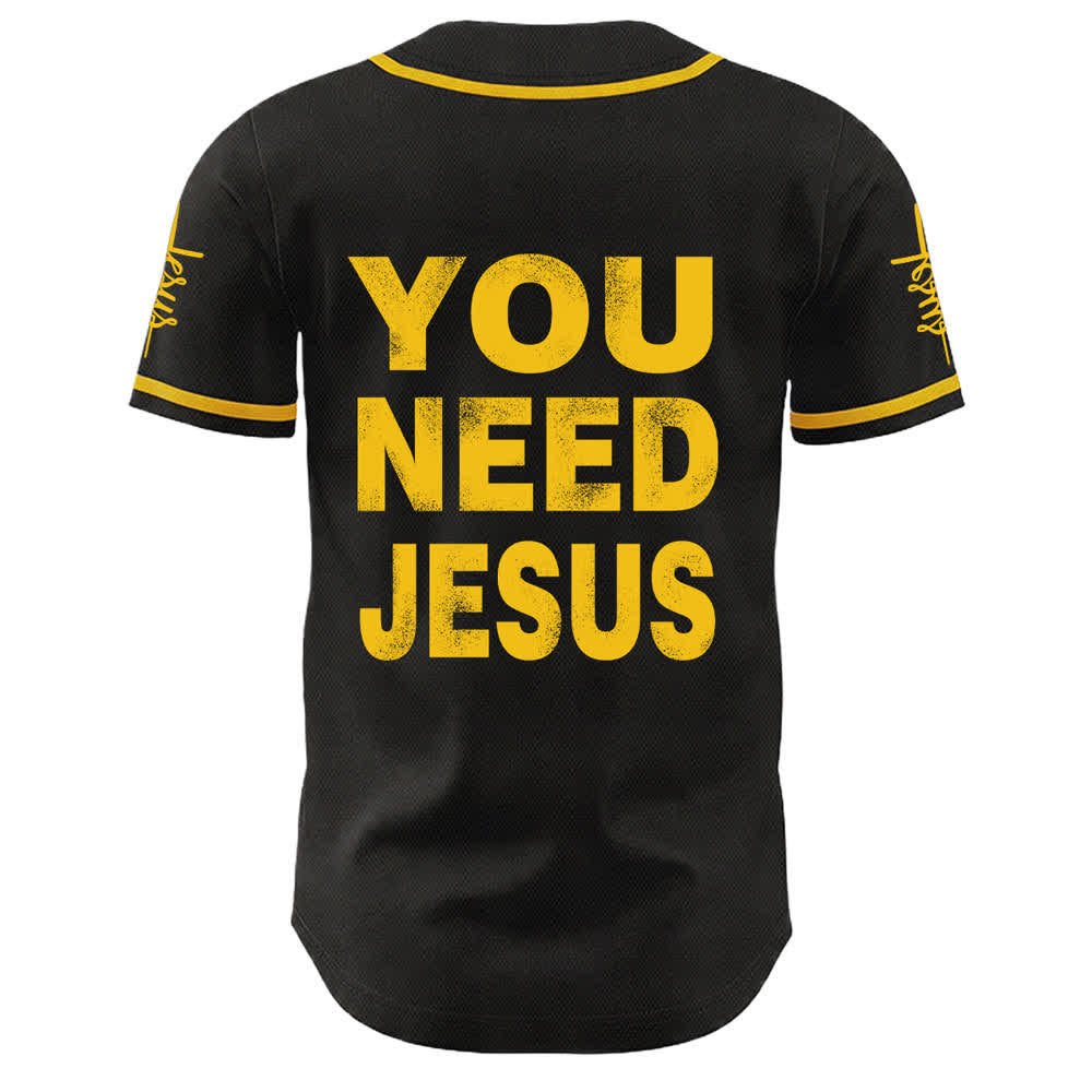 Christianartworkshop You Need Jesus Faith Statement Unisex Baseball Jersey - image 7