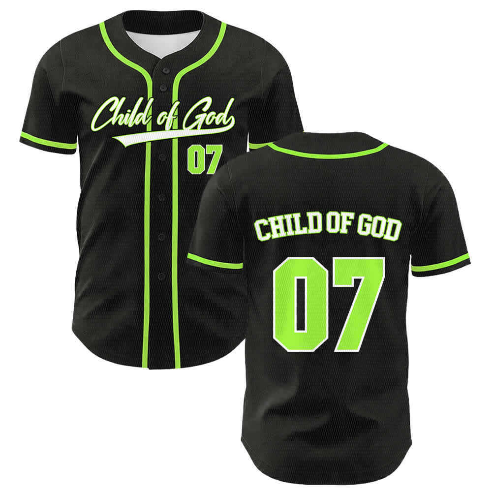 Christianartworkshop Child Of God Number 07 Unisex Baseball Jersey - Light Green - 5XL - image 18