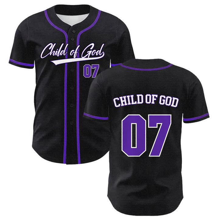Christianartworkshop Child Of God Number 07 Unisex Baseball Jersey - Purple - 5XL - image 21