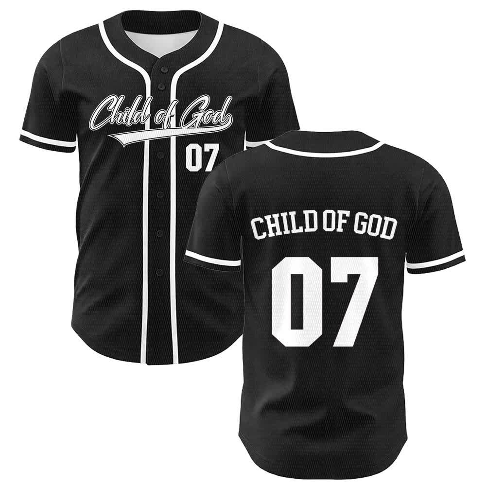 Christianartworkshop Child Of God Number 07 Unisex Baseball Jersey - White - 5XL - image 3