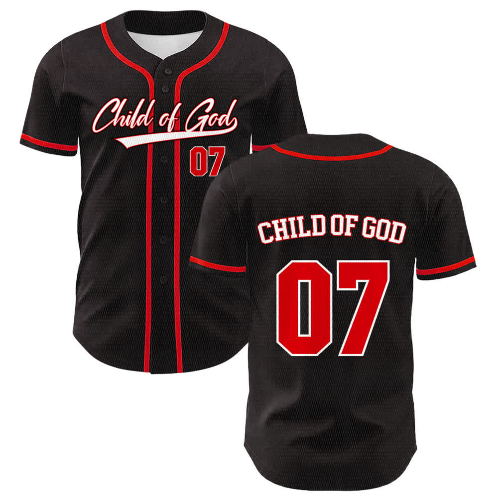 Christianartworkshop Child Of God Number 07 Unisex Baseball Jersey - Red - 5XL - image 12