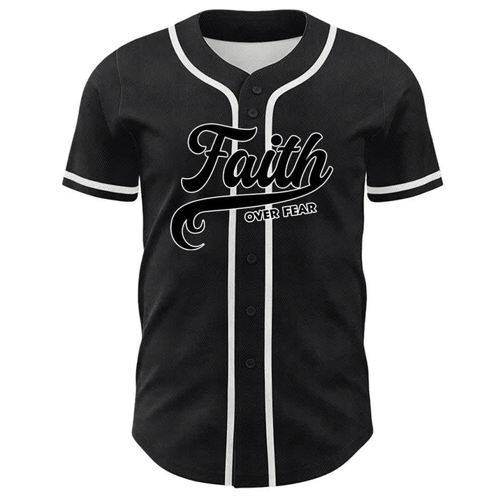 Christianartworkshop Faith Over Fear Lamb Cross Skull Graphic Unisex Baseball Jersey - image 23