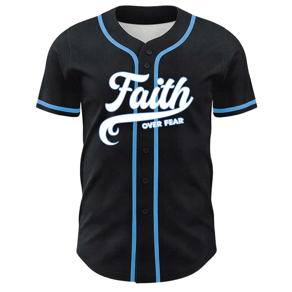 Christianartworkshop Faith Over Fear Lamb Cross Skull Graphic Unisex Baseball Jersey - image 17