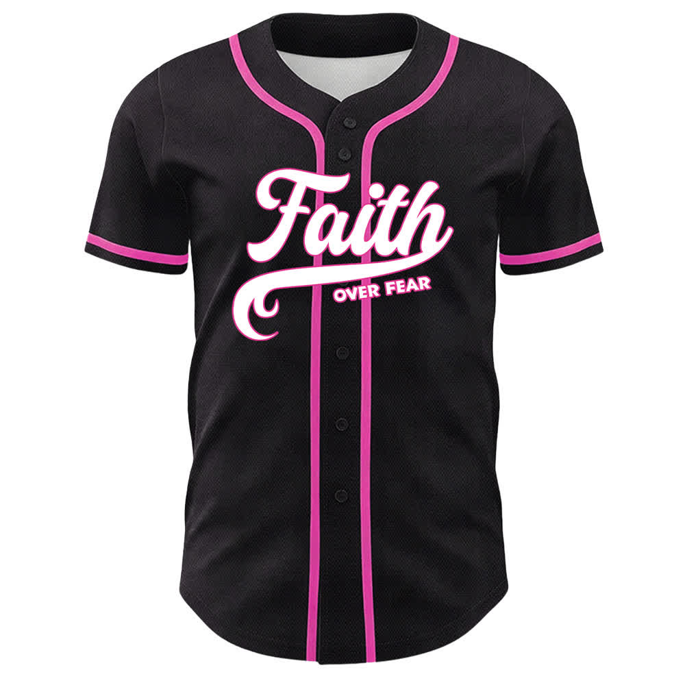 Christianartworkshop Faith Over Fear Lamb Cross Skull Graphic Unisex Baseball Jersey - image 8