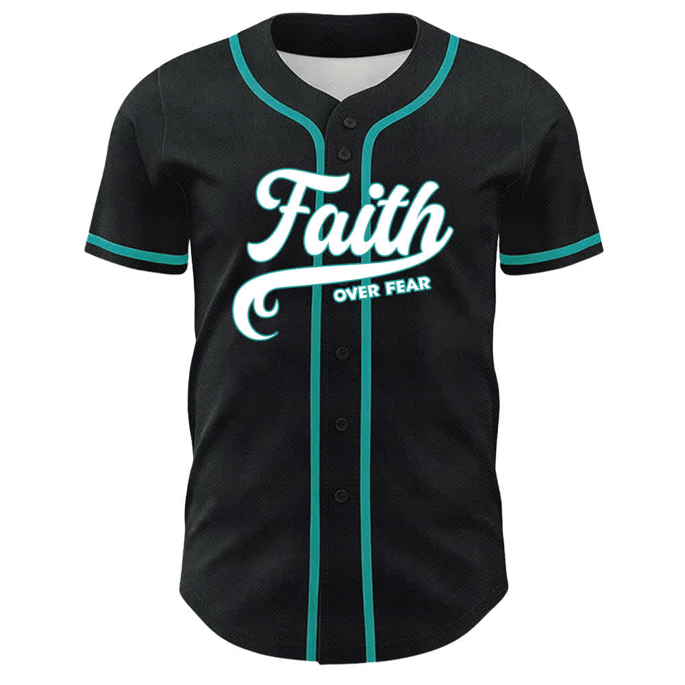 Christianartworkshop Faith Over Fear Lamb Cross Skull Graphic Unisex Baseball Jersey - image 20