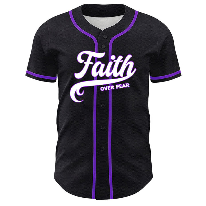 Christianartworkshop Faith Over Fear Lamb Cross Skull Graphic Unisex Baseball Jersey - image 14