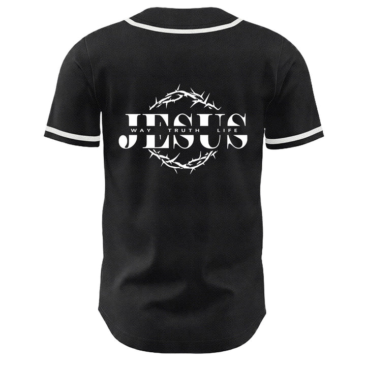 Christianartworkshop Thorn Crown Jesus Way Truth Life Graphic Unisex Baseball Jersey - image 10