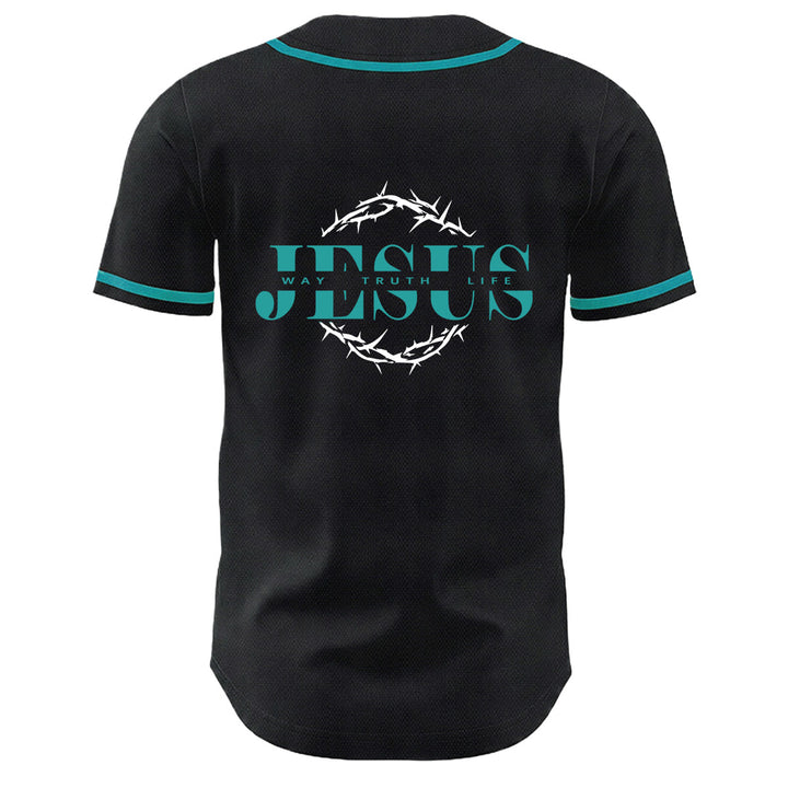 Christianartworkshop Thorn Crown Jesus Way Truth Life Graphic Unisex Baseball Jersey - image 1