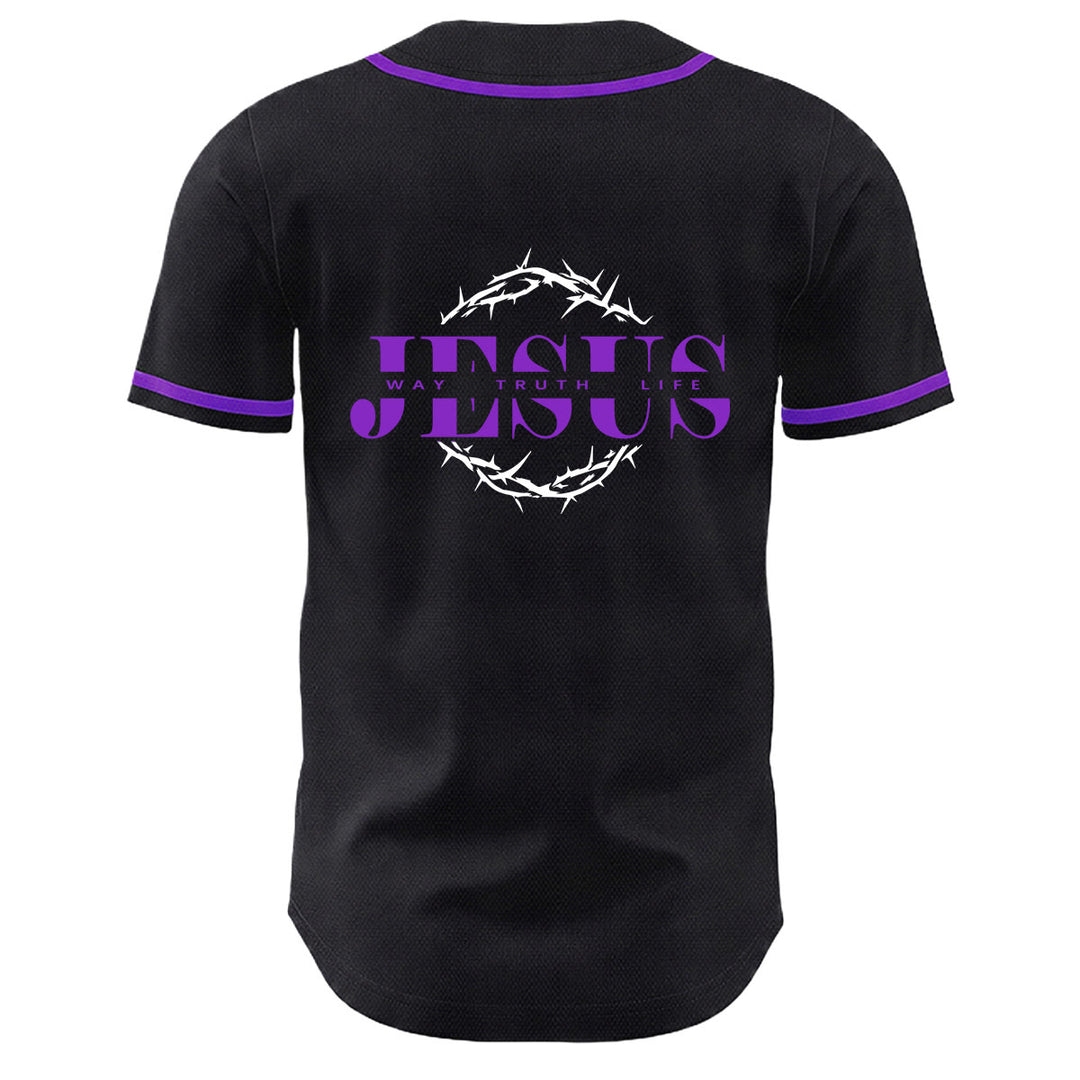 Christianartworkshop Thorn Crown Jesus Way Truth Life Graphic Unisex Baseball Jersey - image 25