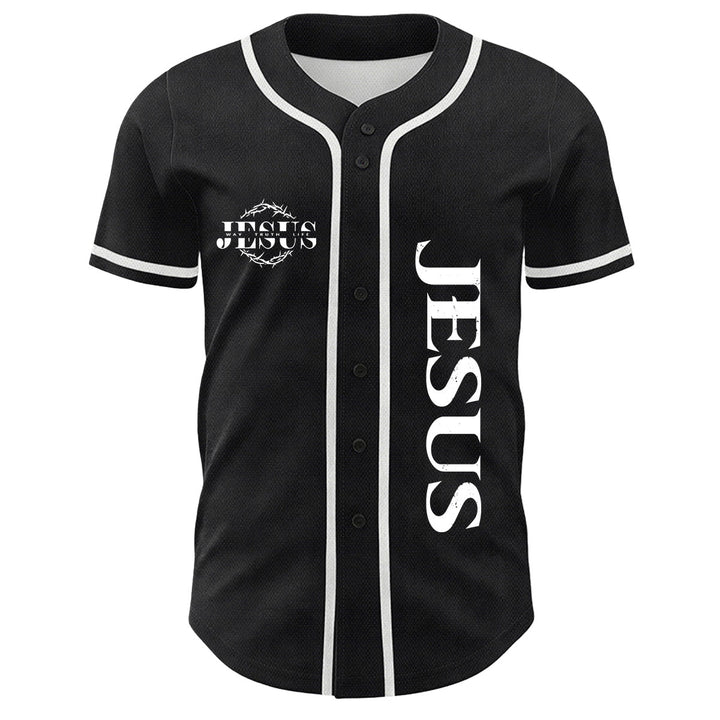 Christianartworkshop Thorn Crown Jesus Way Truth Life Graphic Unisex Baseball Jersey - image 11
