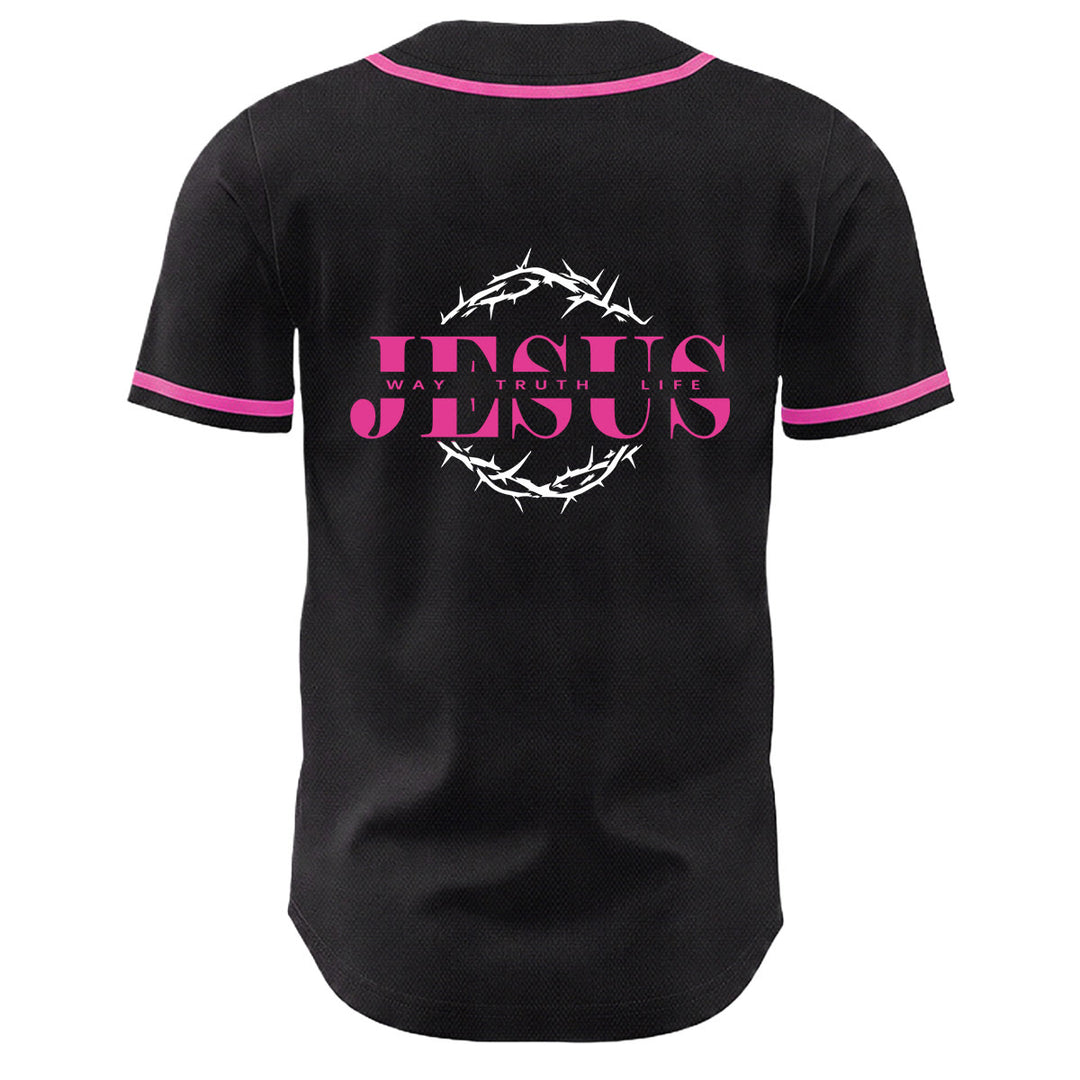 Christianartworkshop Thorn Crown Jesus Way Truth Life Graphic Unisex Baseball Jersey - image 13