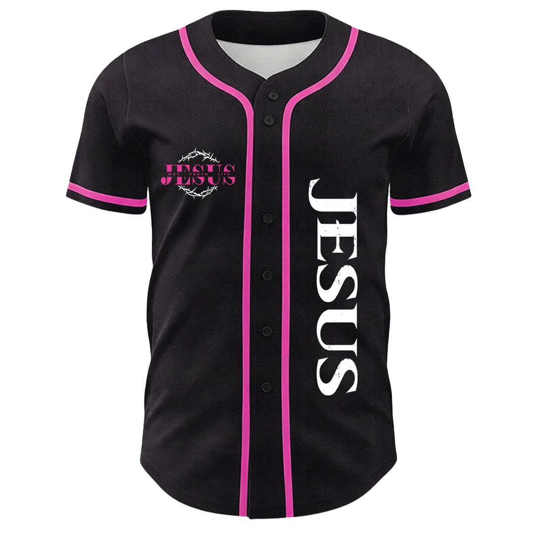 Christianartworkshop Thorn Crown Jesus Way Truth Life Graphic Unisex Baseball Jersey - image 14