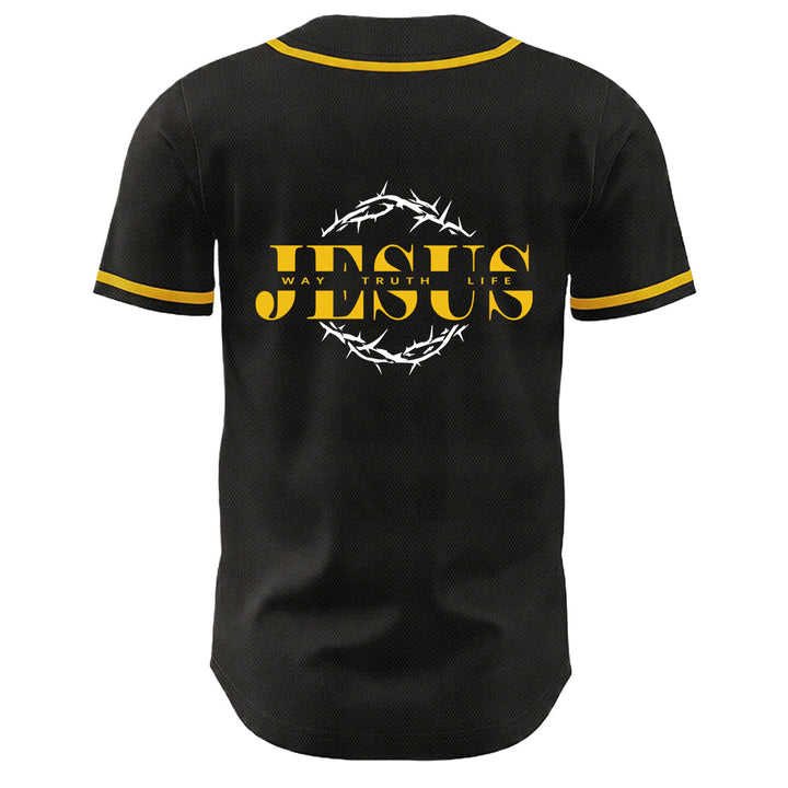 Christianartworkshop Thorn Crown Jesus Way Truth Life Graphic Unisex Baseball Jersey - image 4
