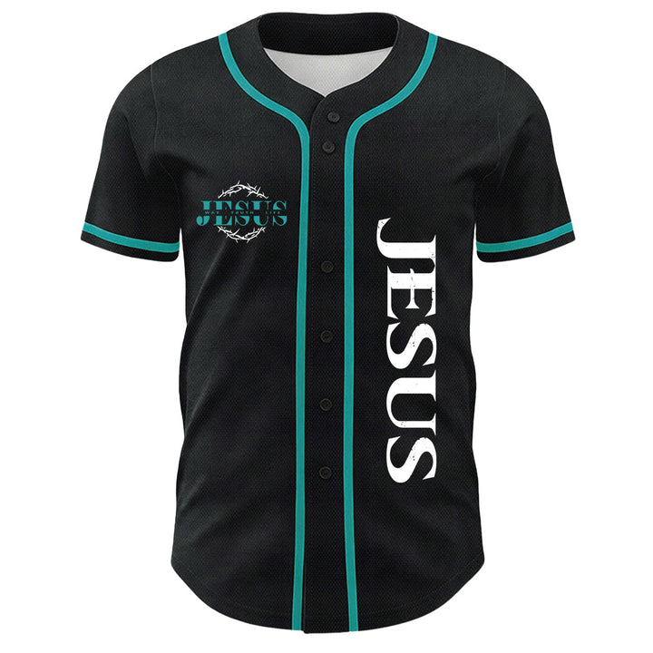 Christianartworkshop Thorn Crown Jesus Way Truth Life Graphic Unisex Baseball Jersey - image 2