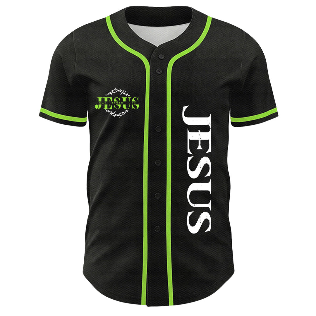 Christianartworkshop Thorn Crown Jesus Way Truth Life Graphic Unisex Baseball Jersey - image 22