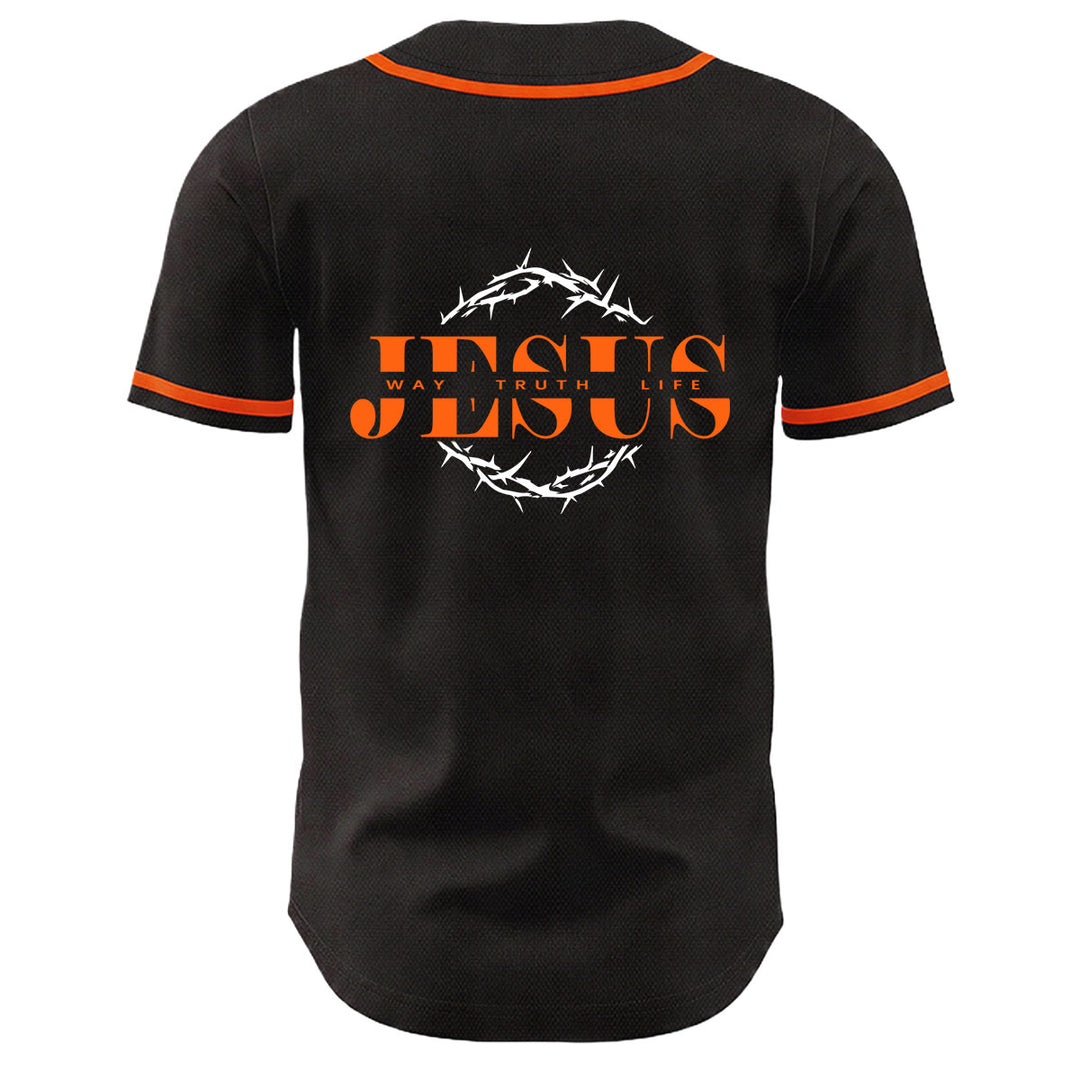 Christianartworkshop Thorn Crown Jesus Way Truth Life Graphic Unisex Baseball Jersey - image 19