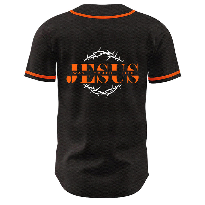 Christianartworkshop Thorn Crown Jesus Way Truth Life Graphic Unisex Baseball Jersey - image 19