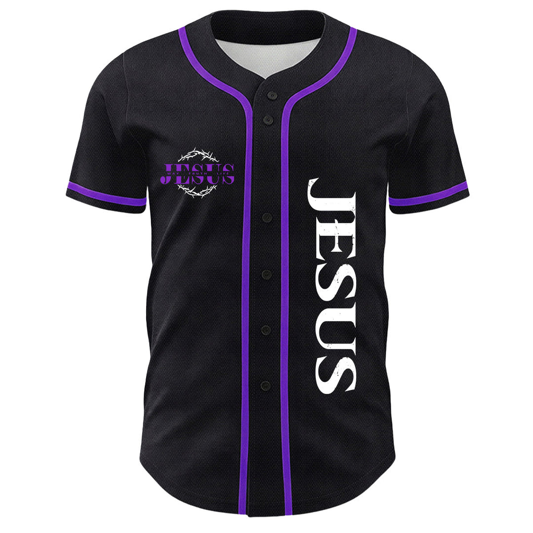 Christianartworkshop Thorn Crown Jesus Way Truth Life Graphic Unisex Baseball Jersey - image 26