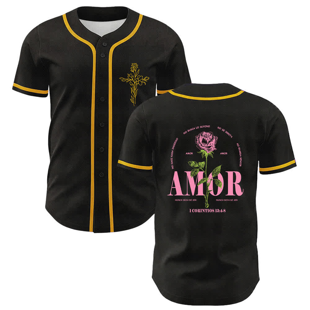 Christianartworkshop Faith Over Fear Lamb Skull Cross Christian Unisex Baseball Jersey - Yellow - 5XL - image 3