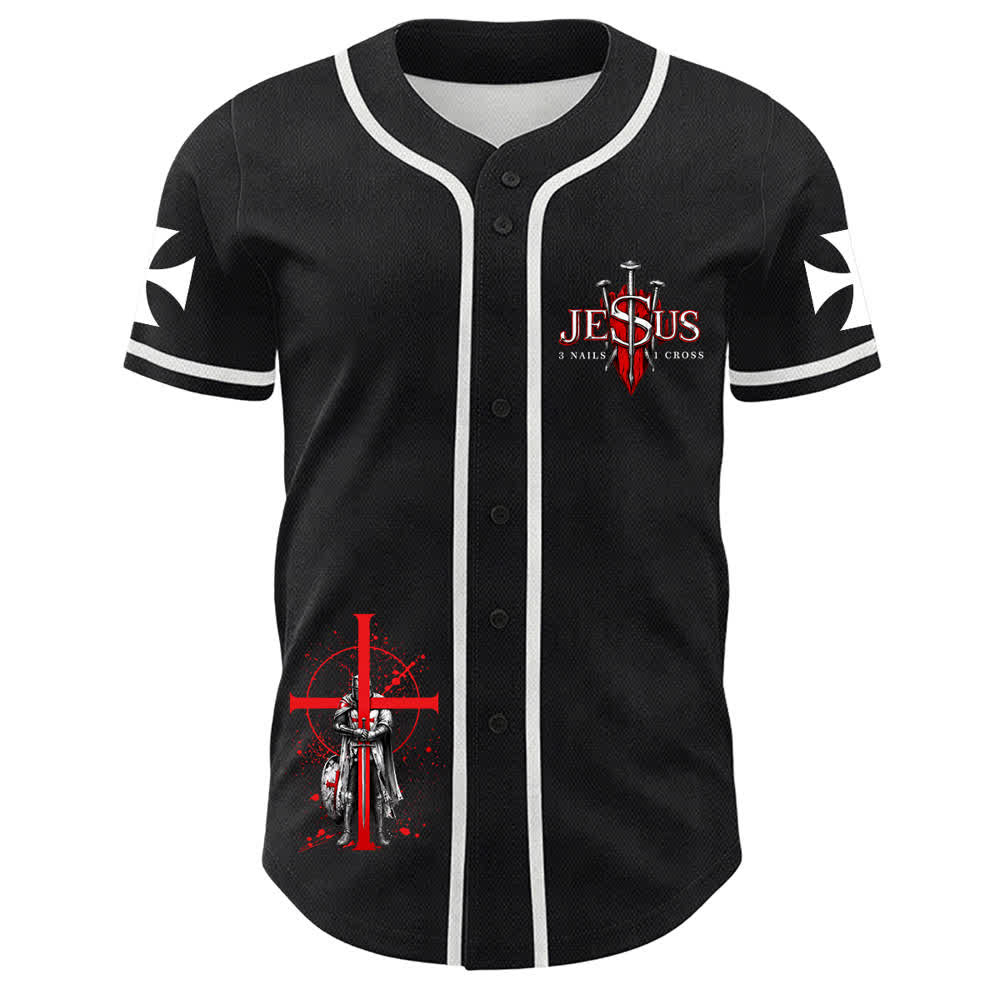 Christianartworkshop Powered By God Warrior Angel Knight Cross Christian Baseball Jersey - image 14