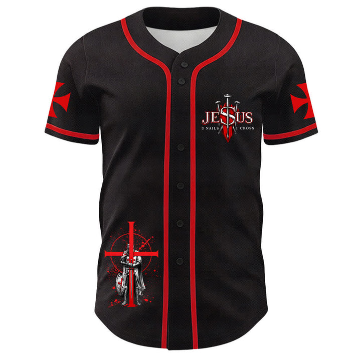 Christianartworkshop Powered By God Warrior Angel Knight Cross Christian Baseball Jersey - image 20