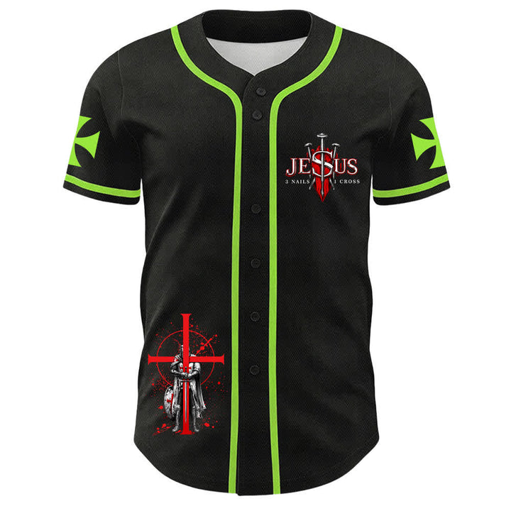 Christianartworkshop Powered By God Warrior Angel Knight Cross Christian Baseball Jersey - image 23
