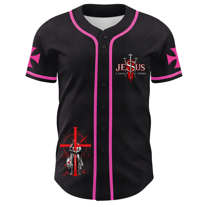 Christianartworkshop Powered By God Warrior Angel Knight Cross Christian Baseball Jersey - image 17