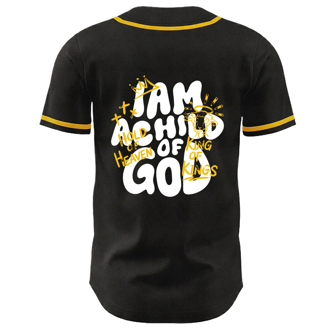 Christianartworkshop I Am A Child Of God Lamb Crown Graphic Unisex Baseball Jersey - image 4