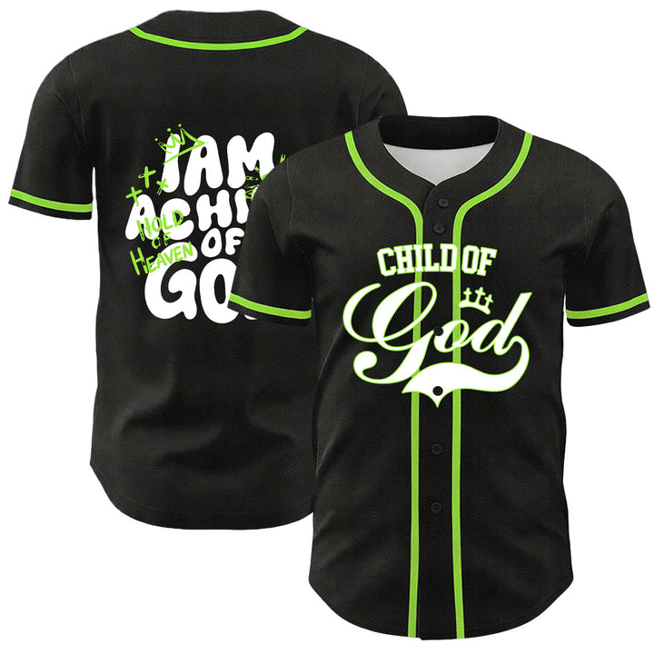 Christianartworkshop I Am A Child Of God Lamb Crown Graphic Unisex Baseball Jersey - Light Green - 5XL - image 21