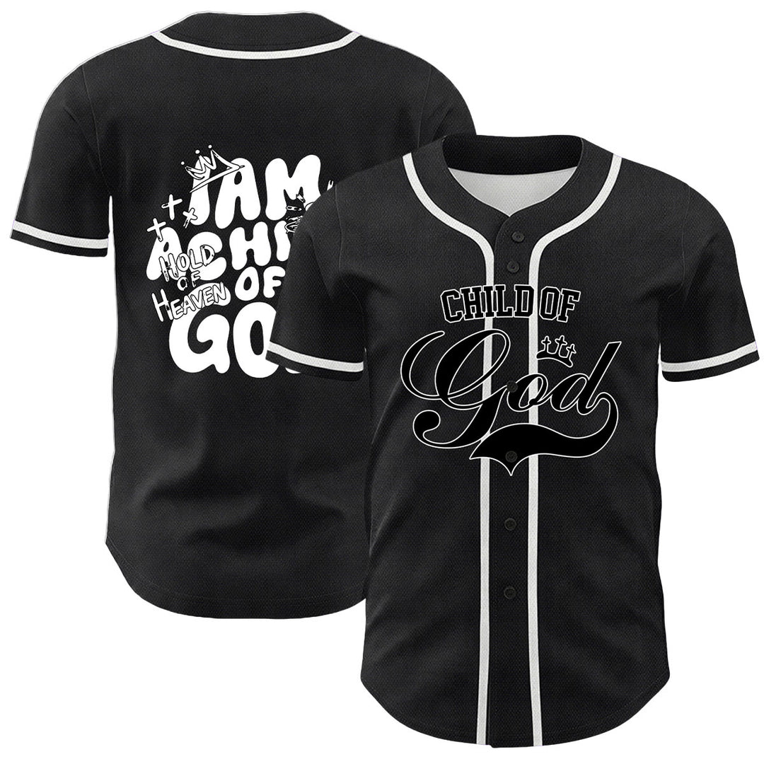 Christianartworkshop I Am A Child Of God Lamb Crown Graphic Unisex Baseball Jersey - White - 5XL - image 9