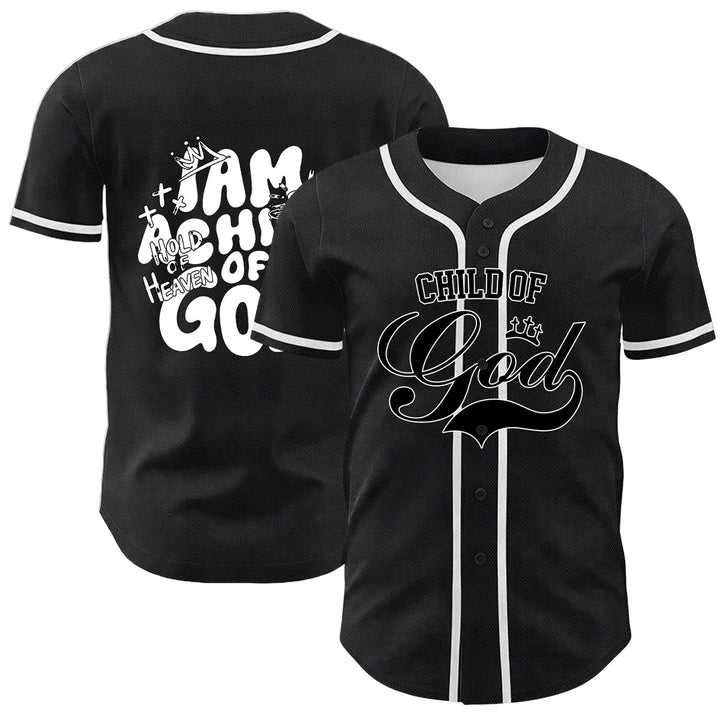 Christianartworkshop I Am A Child Of God Lamb Crown Graphic Unisex Baseball Jersey - White - 5XL - image 9