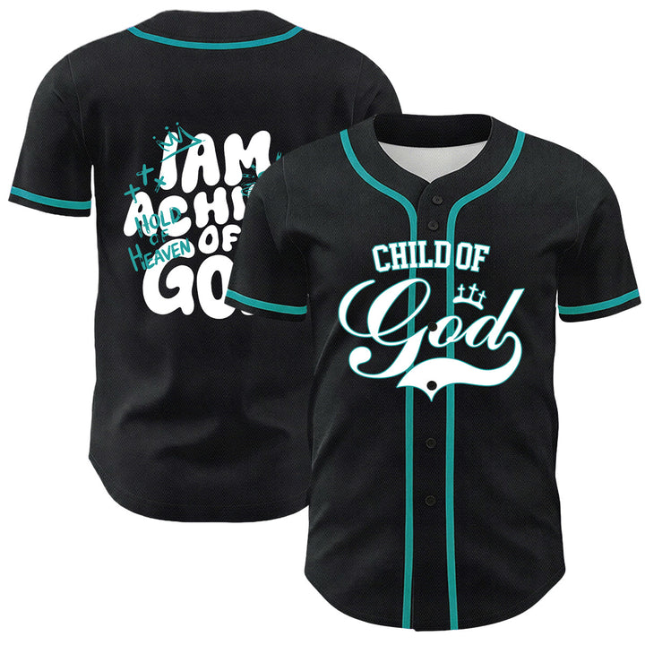 Christianartworkshop I Am A Child Of God Lamb Crown Graphic Unisex Baseball Jersey - Dark Green - 5XL - image 24