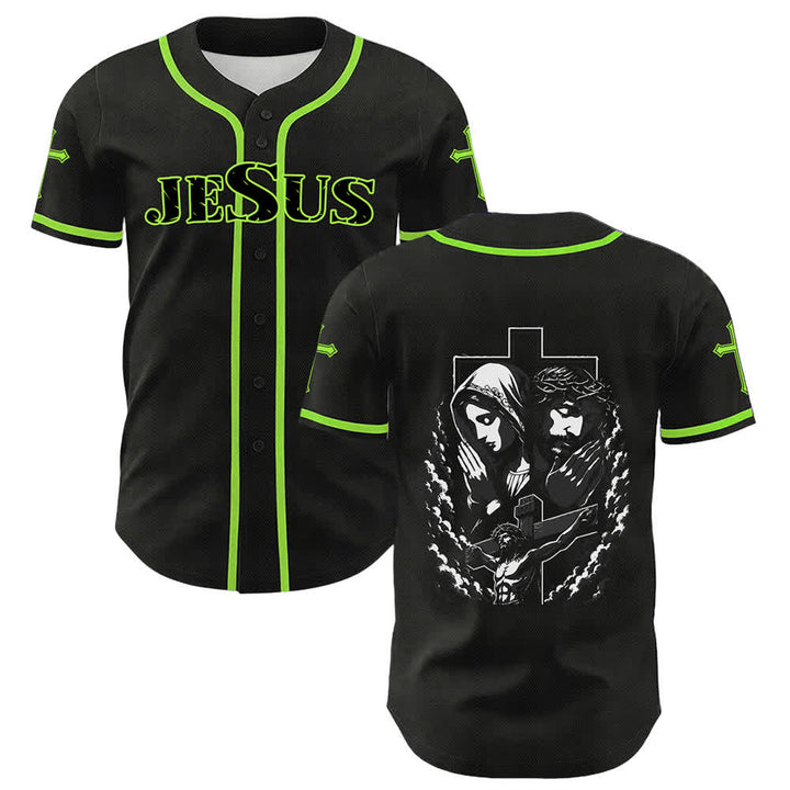 Christianartworkshop Jesus Virgin Mary Crucifix Cross Christian Unisex Baseball Jersey - image 36