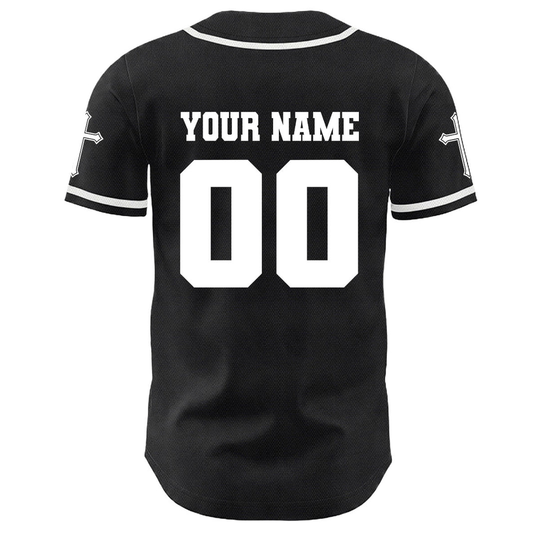 Christianartworkshop Jesus Crucifixion Custom Name Number Cross Sleeve Unisex Baseball Jersey - image 10