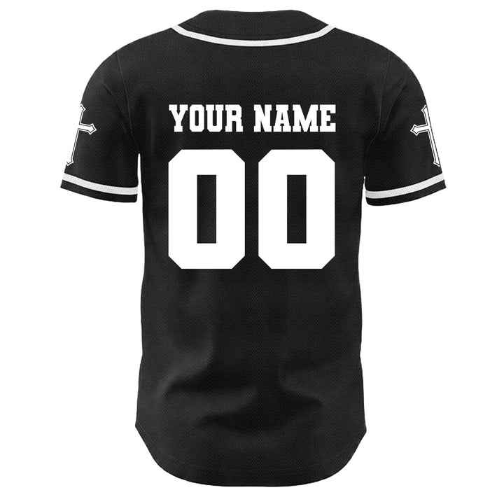 Christianartworkshop Jesus Crucifixion Custom Name Number Cross Sleeve Unisex Baseball Jersey - image 10