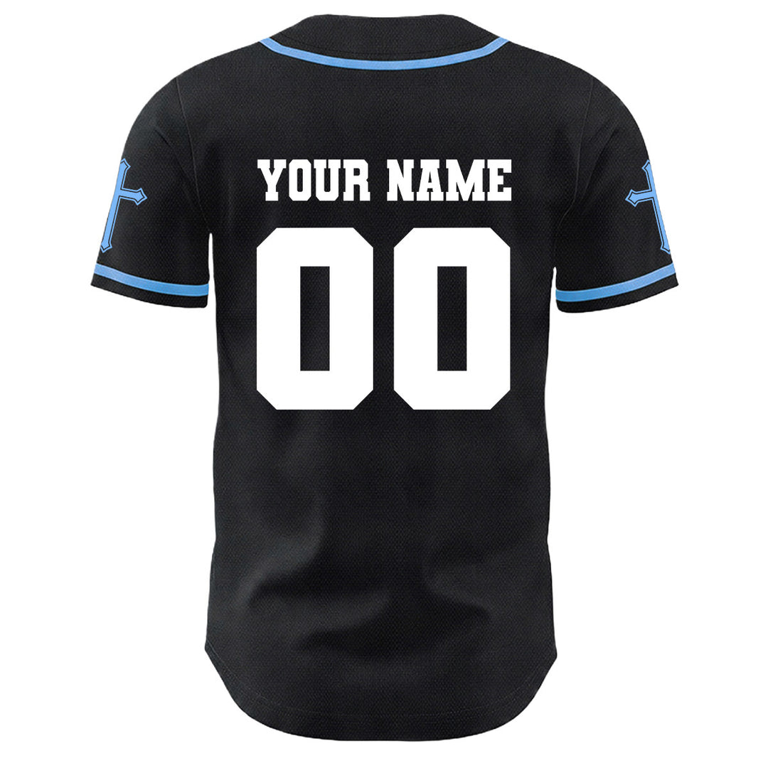 Christianartworkshop Jesus Crucifixion Custom Name Number Cross Sleeve Unisex Baseball Jersey - image 7