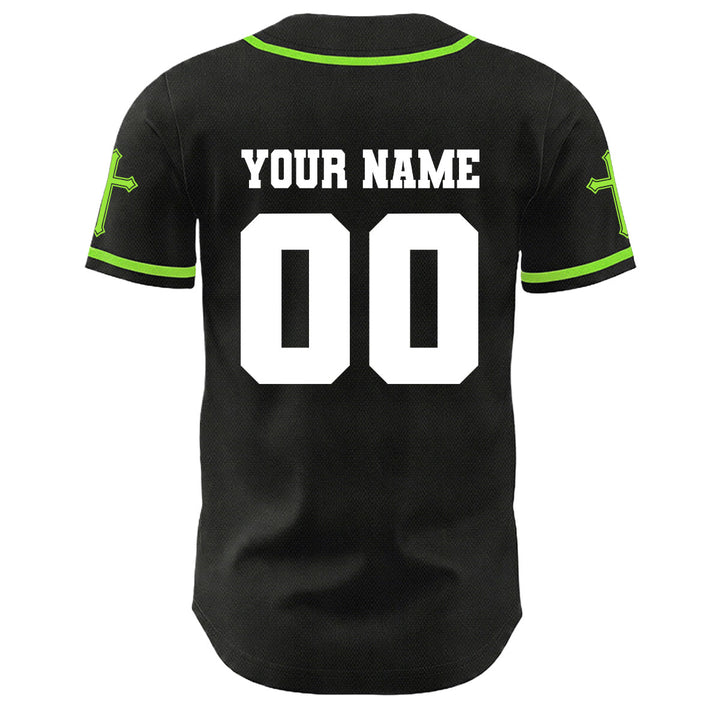 Christianartworkshop Jesus Crucifixion Custom Name Number Cross Sleeve Unisex Baseball Jersey - image 1