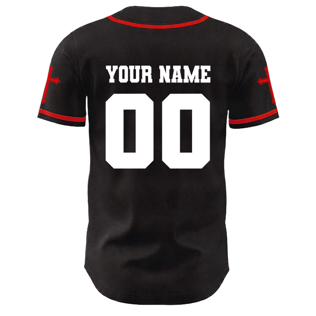 Christianartworkshop Jesus Crucifixion Custom Name Number Cross Sleeve Unisex Baseball Jersey - image 16