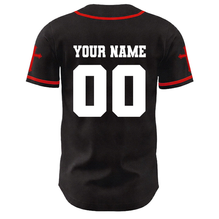 Christianartworkshop Jesus Crucifixion Custom Name Number Cross Sleeve Unisex Baseball Jersey - image 16